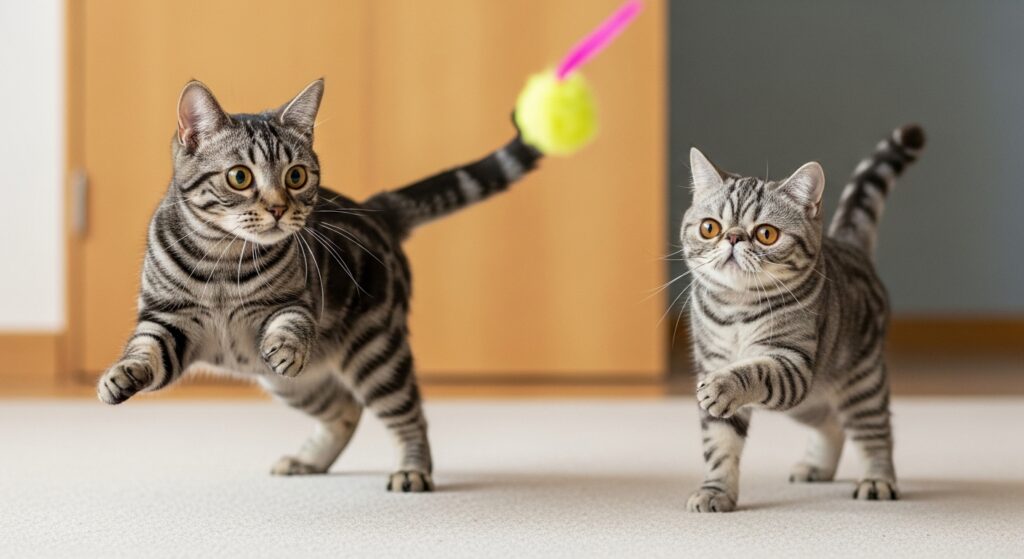 猫がおもちゃでストレス発散している