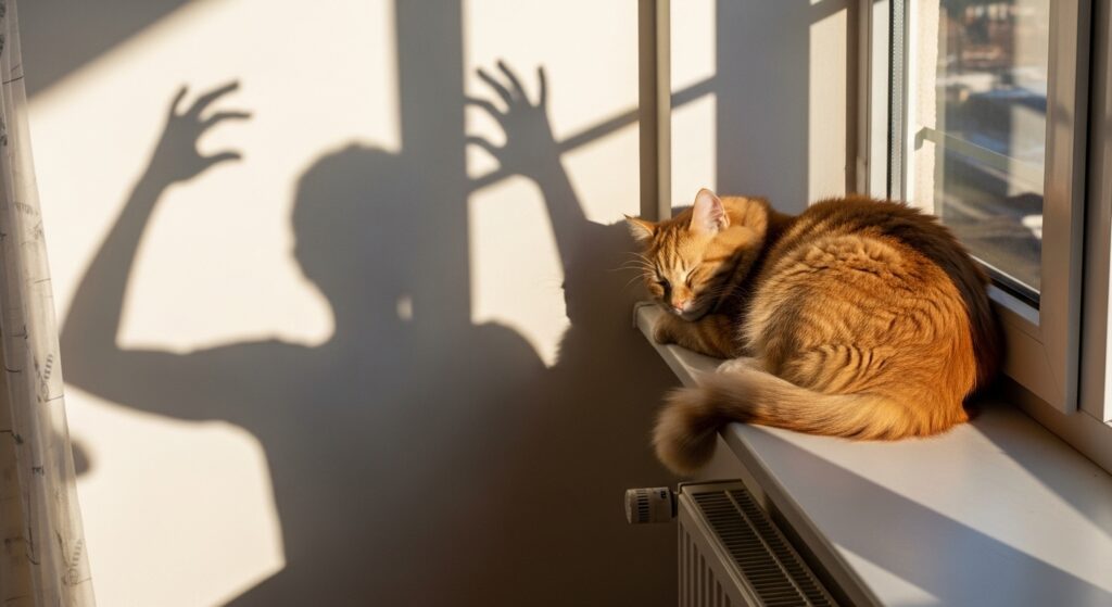 猫にこっそり忍び寄る