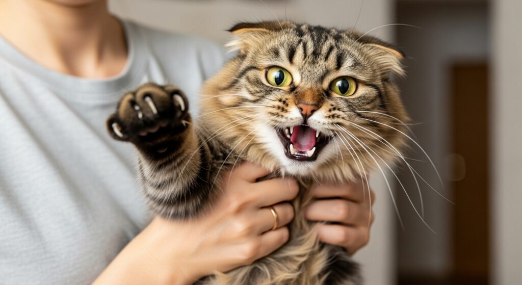 目薬を嫌がる猫