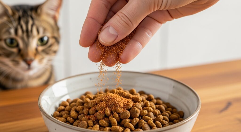 キャットフードにかけるストレスケア用のふりかけ・サプリ