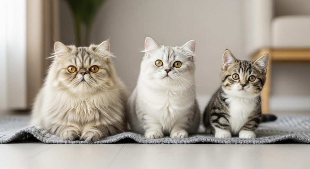 ペルシャとミヌエットとマンチカン